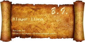 Blayer Ilona névjegykártya