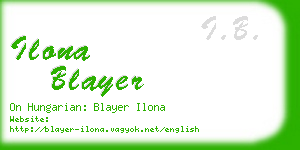ilona blayer business card